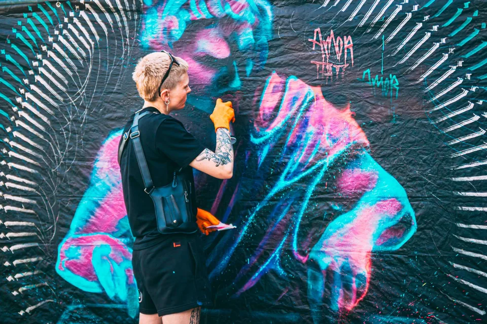 Live-Graffiti auf dem Festival